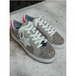 BASKETS JU ET PA ETOILE ROSE